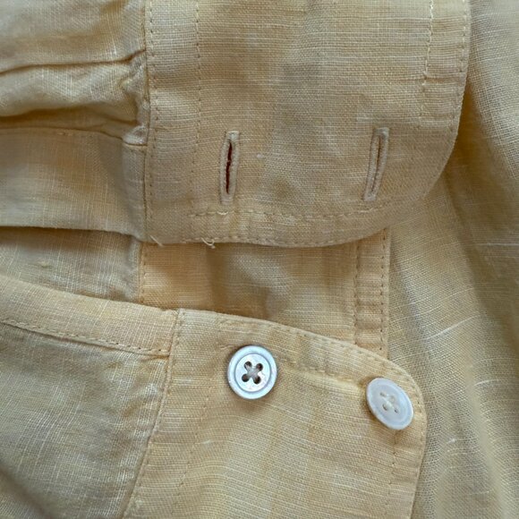 Tommy Bahama Yellow 100% Linen Long Sleeve Button-Up Shirt - Size XL - Picture 4 of 12